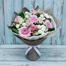 Букет цветов из:  Герберы, Альстромерии и Хризантемы в Раменье