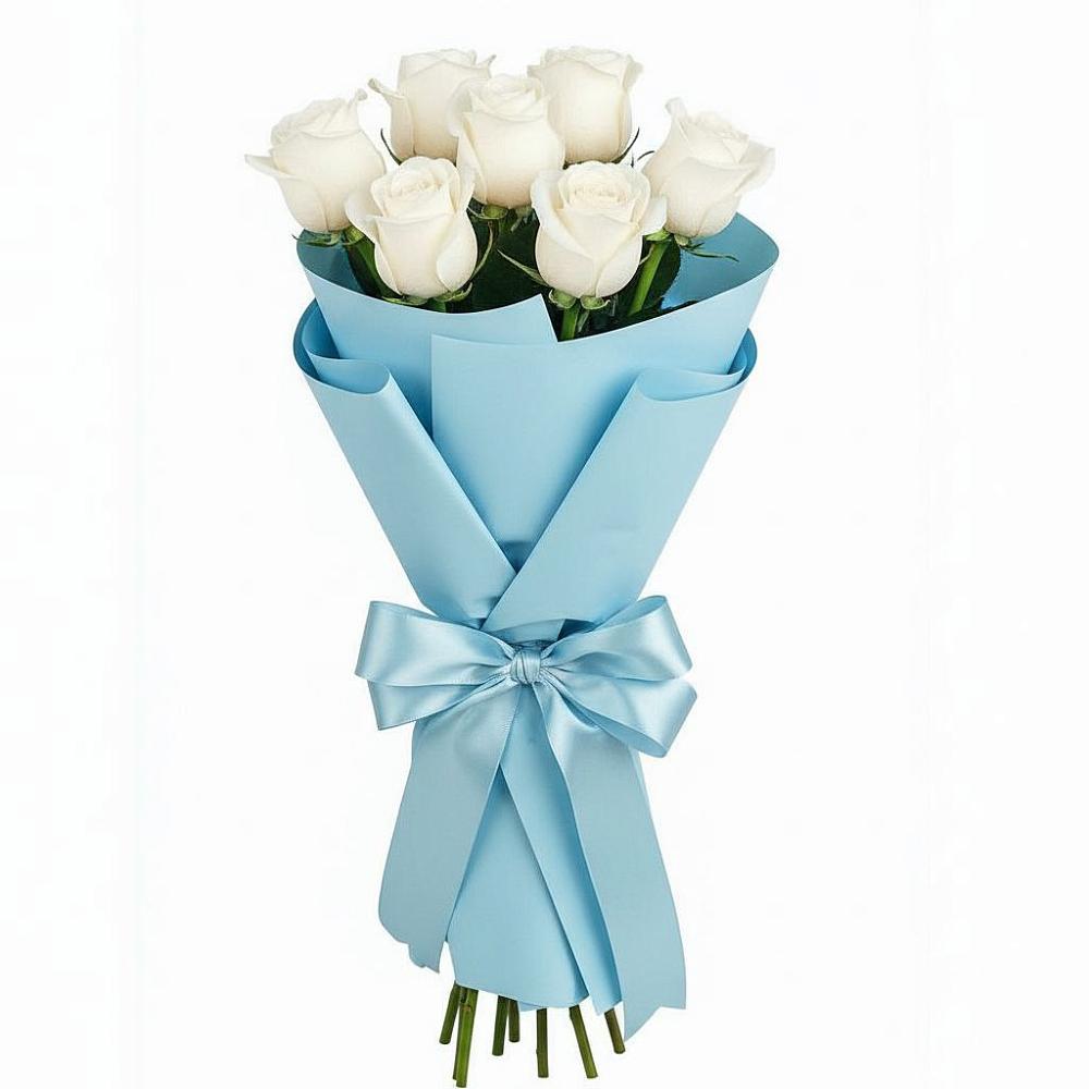 Букет 7 белых роз Проуд в Раменье