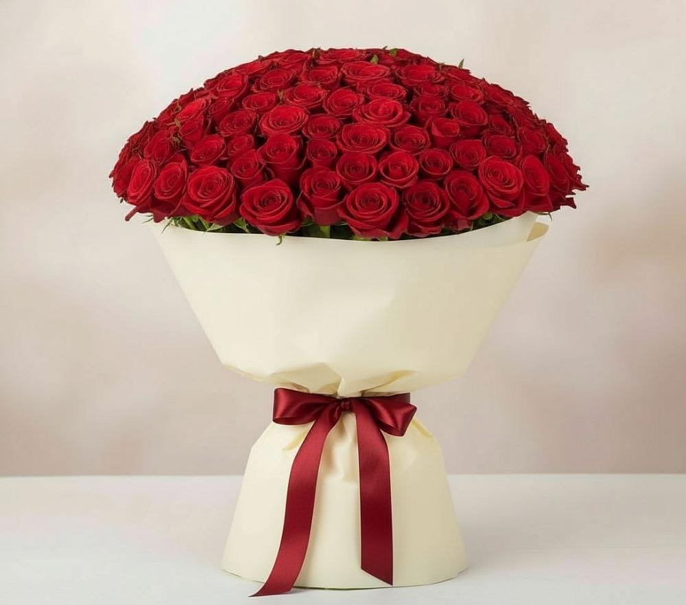 Букет 101 Красная роза Милано в Раменье