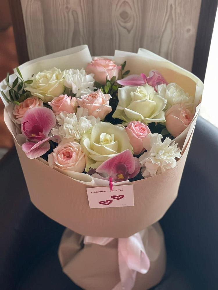 Букет цветов из: Орхидеи, Розы и Гвоздики в Раменье