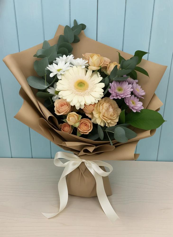 Букет цветов из: Герберы и Хризантемы в Раменье