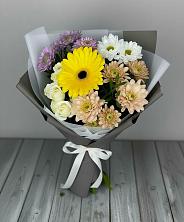 Букет цветов из:  Розы, Герберы и Хризантемы в Раменье