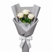 Букет 3 белые розы в Раменье
