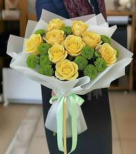 Букет цветов из:  Хризантемы и Розы в Раменье