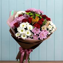 Букет цветов из:  Розы, Хризантемы и Альстромерии в Раменье