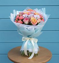 Букет цветов из:  Хризантемы и Розы в Раменье