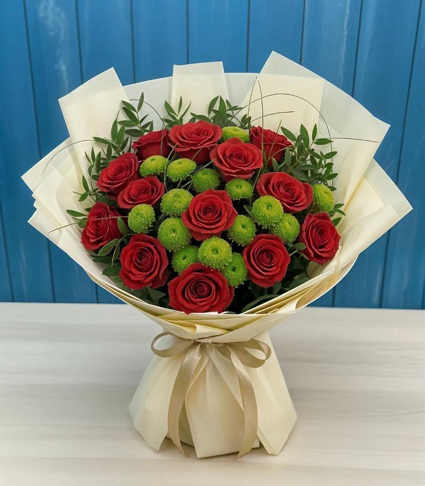 Букет цветов из: Розы и Хризантемы в Раменье