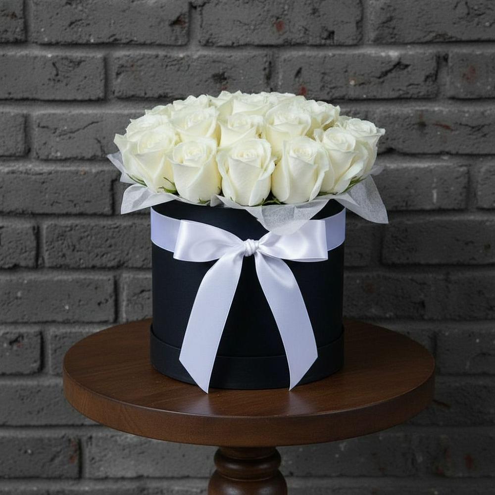 Цветочная композиция из Розы в шляпной коробке в Раменье