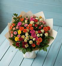 Букет Микс из разноцветных кустовых роз #REPLACE_PRED# Раменье