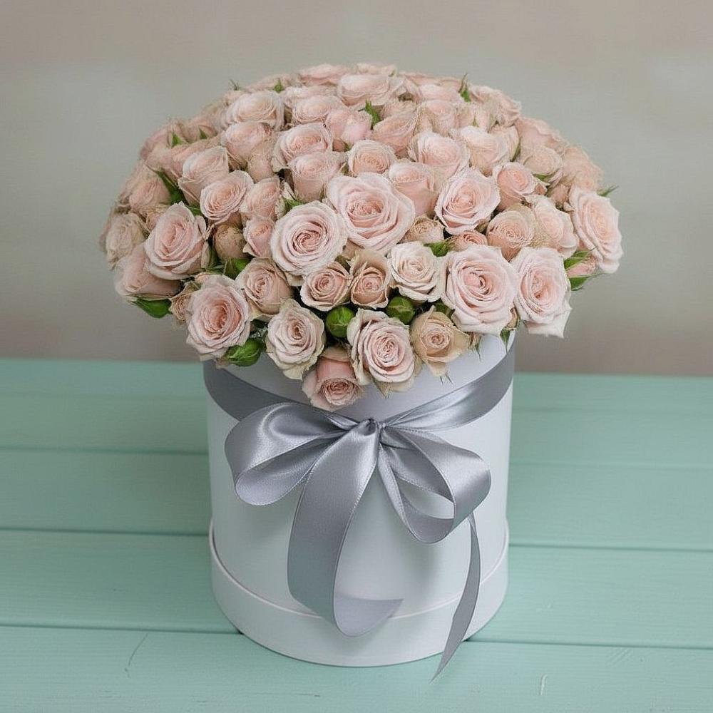 Цветочная композиция из Розы в шляпной коробке в Раменье